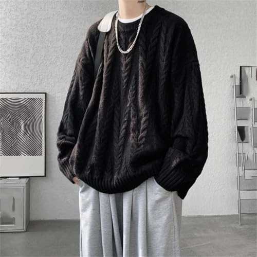 Men's Casual Knit Pullover Sweater Solid Color O-Neck Full Sleeve Loose Fit Slim Fit Streetwear Sweater2