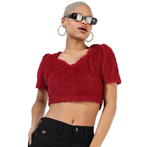 Image of Campus Sutra Women's Cotton Hooded Neck Sweatshirt