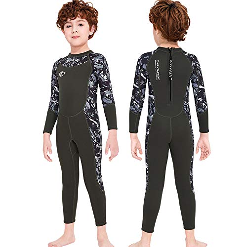 Boys Girls Kids One Piece Wetsuit Swimsuits Neoprene 2.5mm Wetsuit Long Sleeves UV Protection Diving Suits4