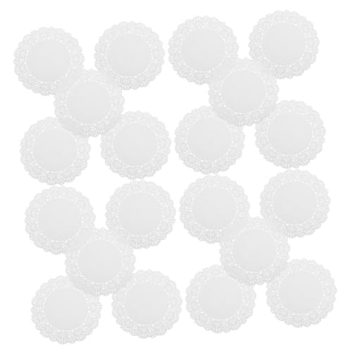 Mikinona 150 Piezas Unidades Encaje Redondo para Repostería Absorbe Aceite Decorativo para Pasteles y Aperitivos Bodas y Fiestas Tapetes Seguros y Versátiles