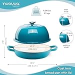 Enamelled Cast Iron Dutch Oven Pot – Dutch Oven For Sourdough Bread Baking – Cast Iron Bread Pot – Blue, 6 Quarts, 26cm – by Nuovva - Image 2