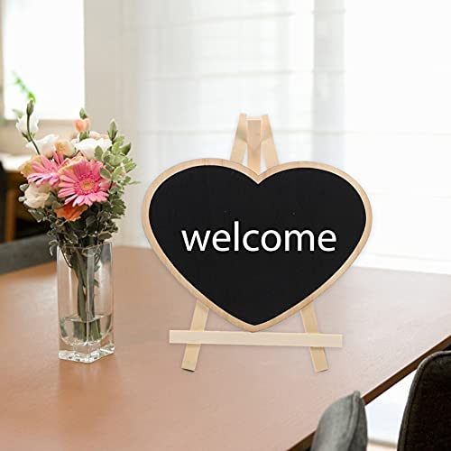 Scicalife Wedding Sign 4Pcs Mini Chalkboard Sign Standing Chalk Board Heart Shape Rustic Vintage Framed Chalkboard Food Labels For Wedding Kitchen Bar Chalkboard Signs #TOP3