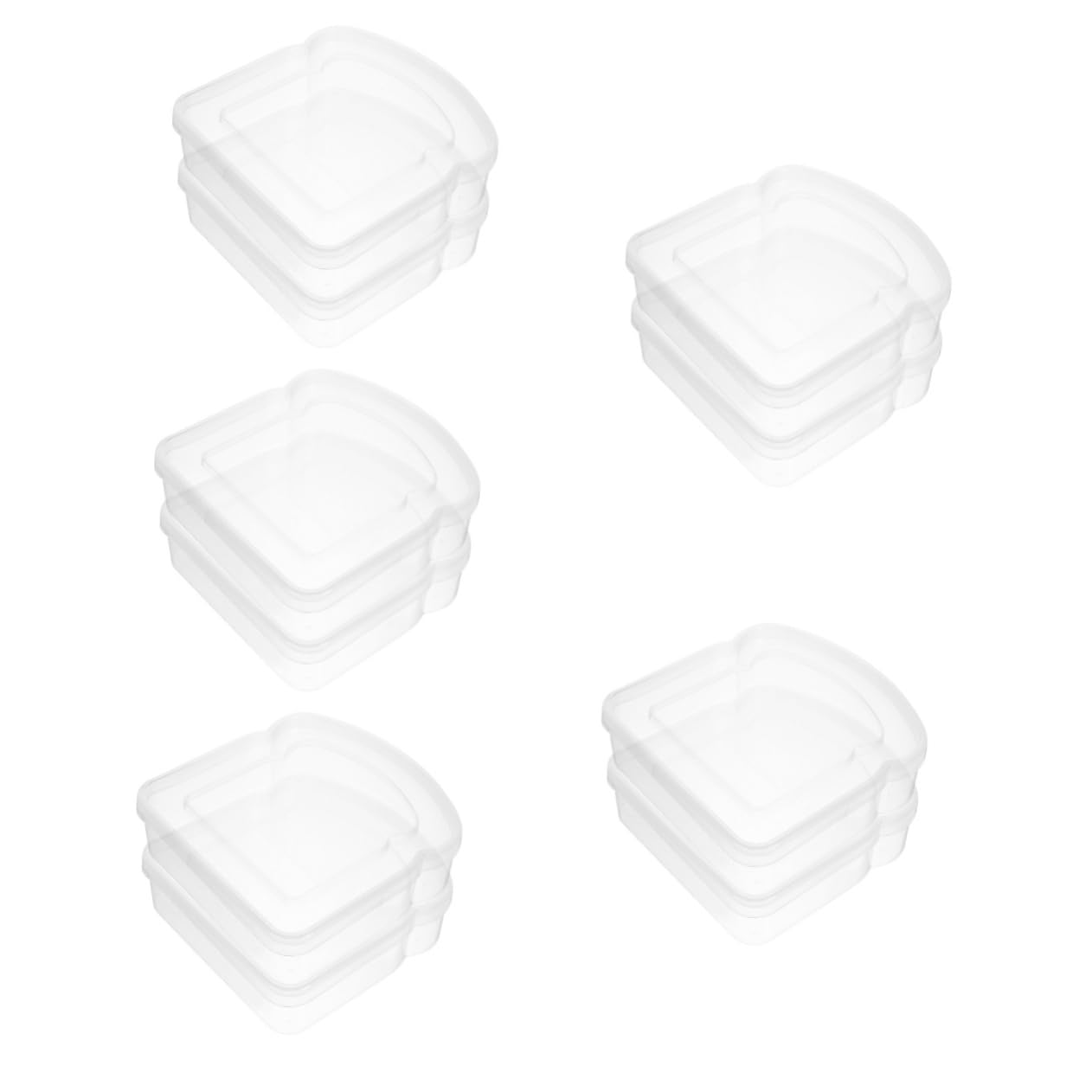 IMIKEYA 10pezzi Scatola Per Pane Riutilizzabile Contenitore Trasparente Per Sandwich e Snack Compatte Per Frigorifero e Conservazione Cibo