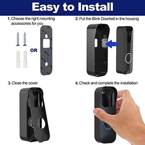 Blink Doorbell Mount For Blink Video Doorbell, No-Drilling Blink Mount Bracket, Easy Installation For Blink Doorbell Camera Security System (The Blink Doorbell Is Not Included),Black… #TOP5