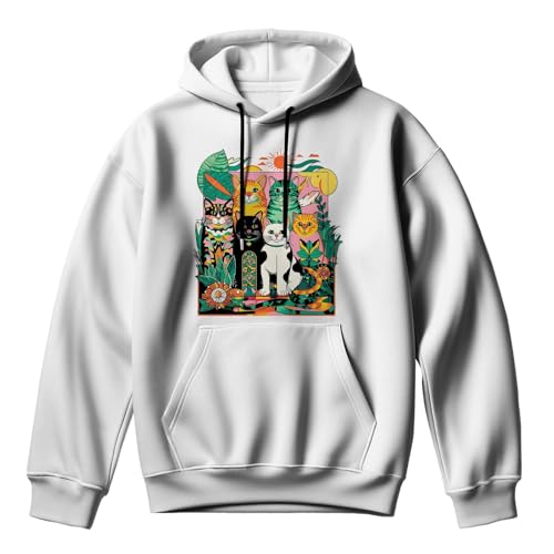 Sudadera sin mangas hombre con capucha y estampado beige talla S 5