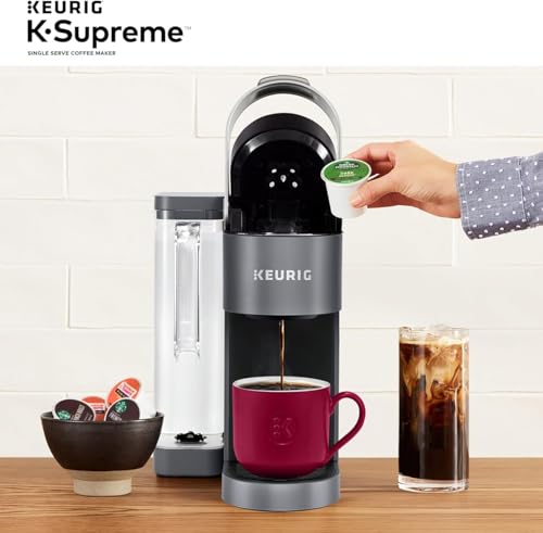 Keurig K-Supreme Single Serve K-Cup Pod Coffee Maker, MultiStream Technology, 4 Brew Sizes, 66oz Dual-Position Removable Reservoir, Gray (Renewed) - Image 3