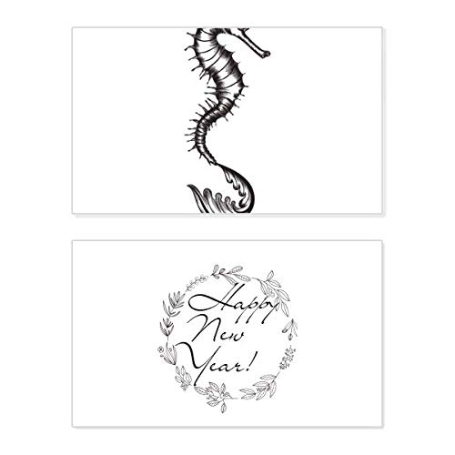 Tarjeta de Año Nuevo Hippocampus: Felicitación de Estilo Marino para Decorar y Regalar