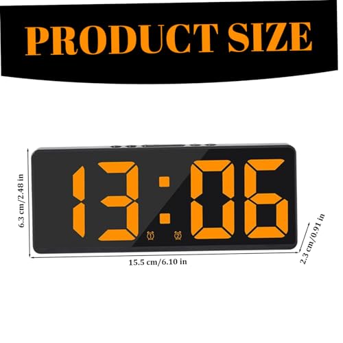Reloj digital dormitorio con volumen ajustable y puerto USB para mesa oficina 3