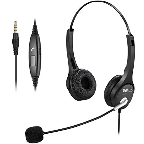 3.5mm Mobile Phone Headset with Microphone for PC Laptop Tablet, Computer Headphone for iPhone Samsung Skype Webinar Business Office Call Center, Clearer Voice, Ultra Comfort 3.5mm Mobile Phone Headset with Microphone for PC Laptop Tablet, Computer Headphone for iPhone Samsung Skype Webinar Business Office Call Center, Clearer Voice, Ultra Comfort