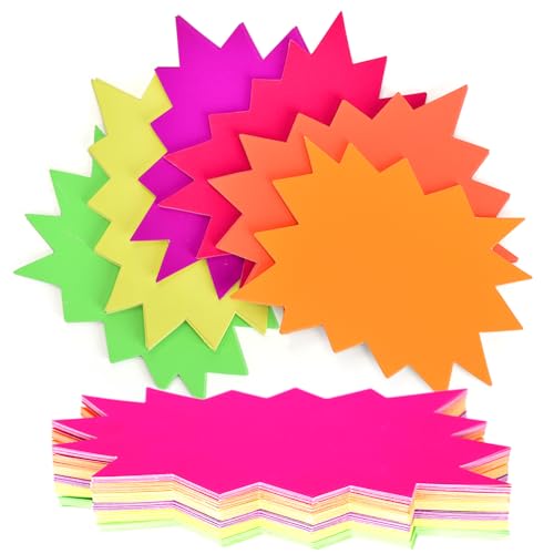 5x6.6in Neon Starburst Cutouts 120 Pcs Retail Yard Garage Sale Price Tags