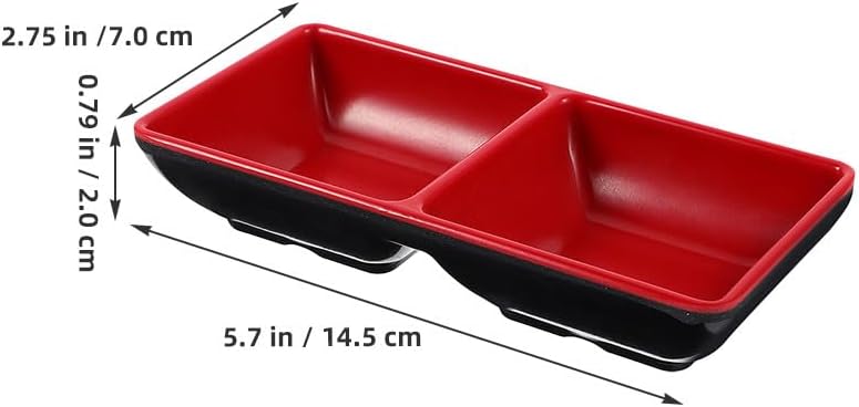 Ciieeo 10pcs Dual Soy Sauce Dish - Dipping Dish Dual Dipping Bowls Two Compartments Plate Sauce Dishes For Restaurant Kitchen Appetizers Nuts Ketchup Wasabi