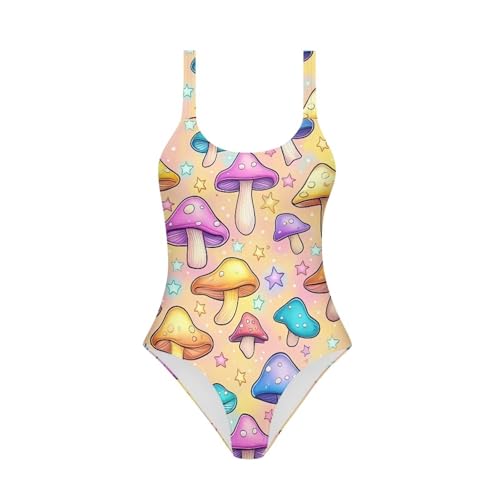 Swimsuit for Girls High Cut Low Back One Piece Bathing Suits Tummy Control Slimming Swimwear for 7-20 Years Old