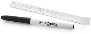 MediChoice Utility Marker, with 9 Blank Labels, Sterile, Black (Box of 50)