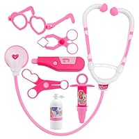 7 Pcs Kids Doctors Kit, Doctor Pretend Role Play Medical Kit for Kids, Children Doctors Set Toy for Boys & Girls 3+ Years, Educational Gifts (Pink)