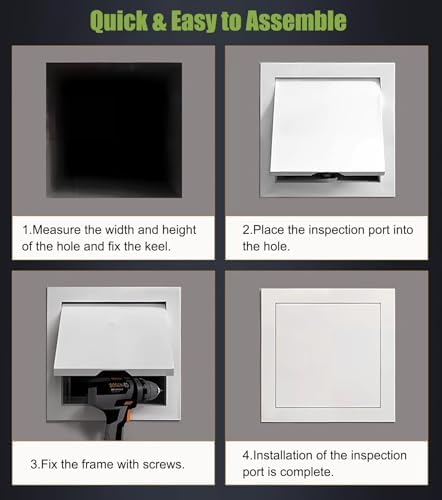 Genérico 30 x 40 cm (12 x 16 inç) Kapak plakası, dokunmatik mandallı, sıhhi tesisat ve elektrik erişimi için gömme kapı - Görsel 6