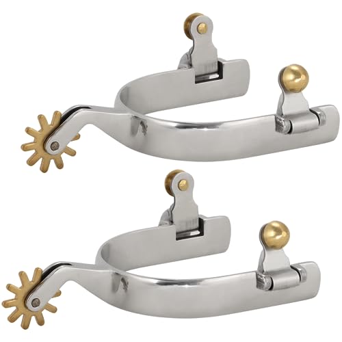 1 Pair Horse Spurs, Stainless Steel Horse Spurs for Men Women, Western Cowboy Spurs with Copper Rowel, Horse Boot Spurs, Mens Roping Spurs, Horse Spurs with Gear, Horse Riding Accessories - Image 3