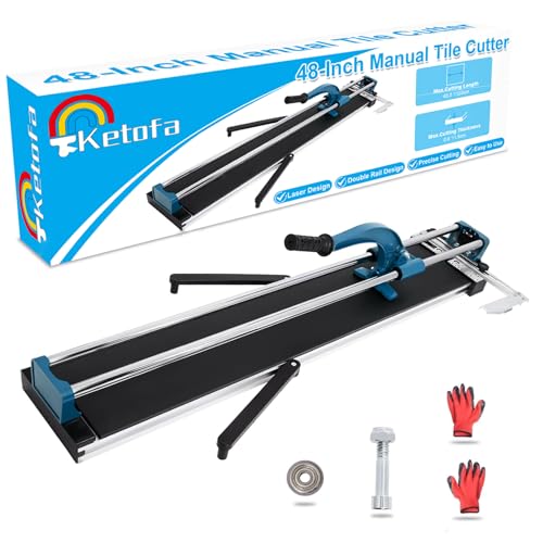 48-Inch Manual Tile Cutter, Laser Guided Precision, Tungsten Carbide Cutting Wheel, Ideal for Porcelain and Ceramic Tiles, Durable All-Steel Construction, Tile Cutting Machine