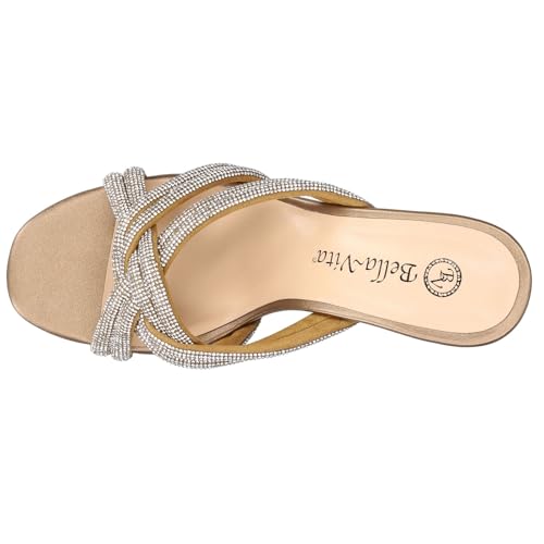 Bella Vita Womens Carmen Faux Suede Embellished Heels Bronze 9.5 Wide (C,D,W)2