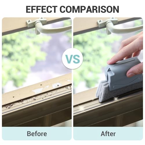Image of Magic Window Cleaning Brush, Double Sided Gap Cleaning Groove Brush, Window Track Cleaning Tools Set, Sliding Door Track Cleaner, Sill, Tile Lines, Shutter, Car Vents, Keyboard