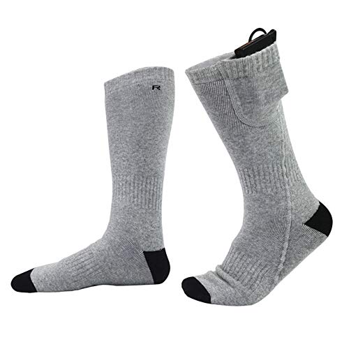 Heated Socks Winter Foot Warmer Electric Warming Sock Thermal Cotton Sport Ski Socks Rechargeable Battery Power Men Women,Black,M #TOP1