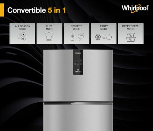 Image of Whirlpool 467L 2star IntelliFresh Convertible Inverter Frost Free Double Door Refrigerator (IF INV CNV 515 ALPHA STEEL (2S)-Y, 2026 Model)