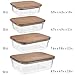 dokaworld Natural Acacia Lids Set for Food Storage Glass Containers (4pcs) - Lids are compatible with all Glass Food Storage Containers Sets