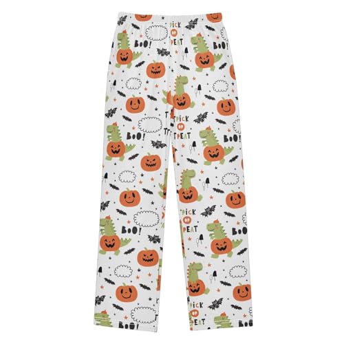 ZZXXB Dinosaur Trick Or Treat Boys Long Pants Soft Trousers Elastic Waist Kids Lounge Bottoms with Pockets S-XL - Main Image