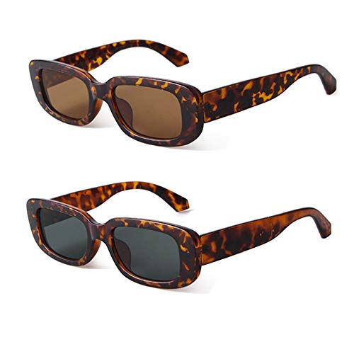 Laurinny Rectangle Sunglasses for Women Men Vintage Square 90s Sunglasses Trendy Square Glasses