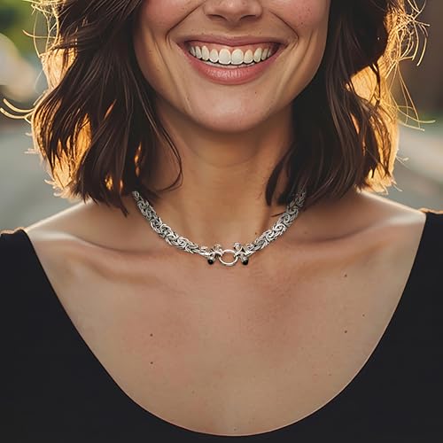 Ross-Simons Sterling Silver Byzantine Necklace With Black Onyx2