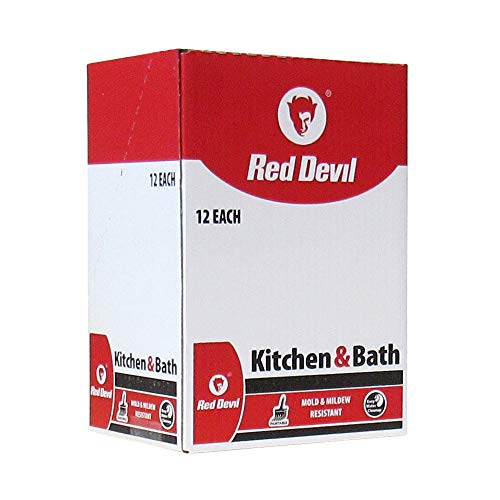 Red Devil 0406 Calafetagem de acrílico siliconado para cozinha e banho, 300 ml, branco, pacote com 1