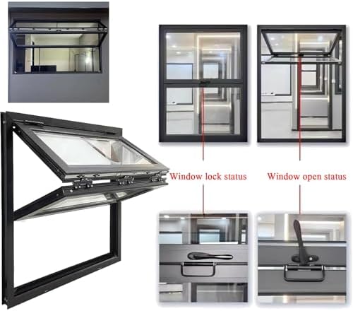 Food Truck Concession Window, Upward Folding Aluminum Serving Window for Coffee Shops & Mobile Homes, Flush Mount Double Hung Design (40x32in/102x81cm)