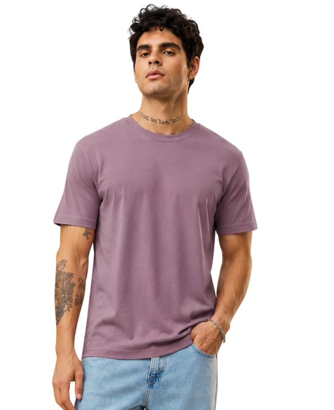 Image of Sleepynuts Men's Everyday Wear Crew Neck Regular Fit T-Shirt | Half Sleeve Solid Plain Casual T-Shirt for Men | Soft Breathable Fabric |