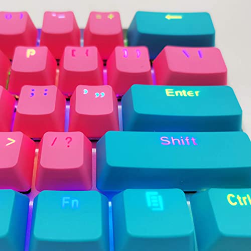 Image of Guffercty kred GTSP 60% PBT Mechanical Gaming Keyboard Keycaps with 6.25U Space Bar OEM Profile for Cherry MX Switch Design Zhri (QWERTY Layout)