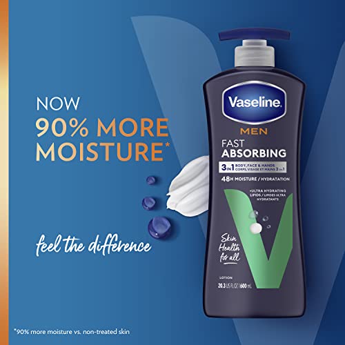 Vaseline Men Fast Absorbing Body & Face Lotion 20.3 oz - Image 6