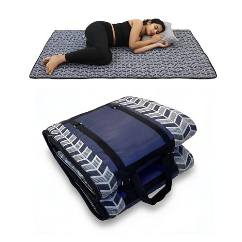 Image of FITMAT Premium Foldable Floor Mattress for Sleeping | Compact & Portable Folding Bedding with Carry Straps | Lightweight Mat Topper for Home, Yoga, Travel & Guests (35 * 75)