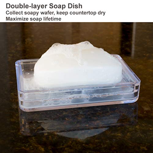 Youngever 4 Pack Soap Holders, Detachable Soap Dish, Soap Saver, Clear Bar Soap Holders For Shower, Sink Bathroom thumb #4