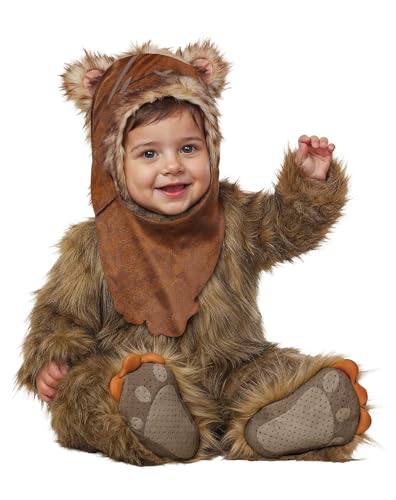 Spirit Halloween Star Wars Baby Ewok Jumpsuit Costume, Officially Licensed, Unisex Child, Size 6 TO 12 MONTHS Standard, Multicolor