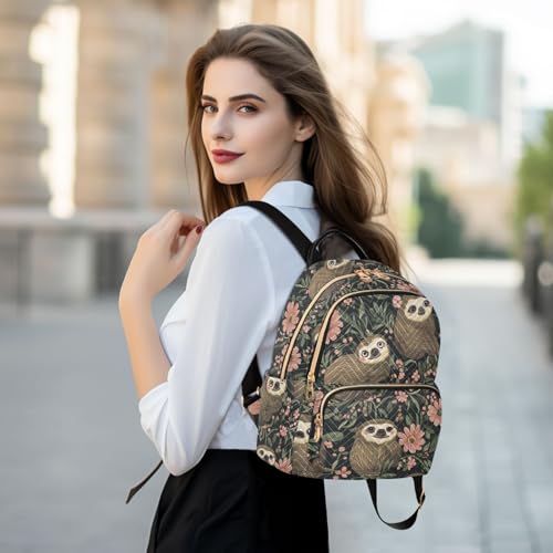 Mochila casual Flor de perezoso negro M ideal para regalar en cualquier ocasión 6