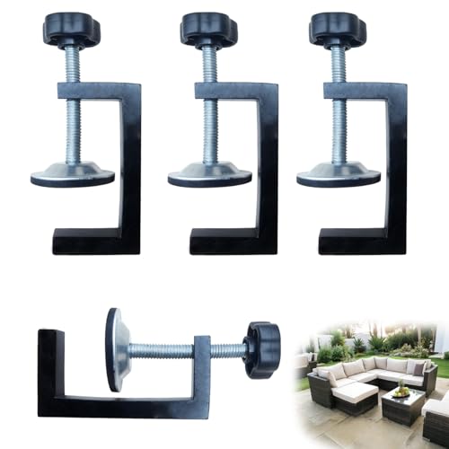 3 Inch Adjustable Patio Furniture Clips Sectional Couch Connectors for Outdoor Rattan Wicker Furniture Sofa Section Clamps & Fasteners for Keeping Furniture Together4Pcs