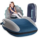 Hiccapop UberBoost Inflatable Booster Car Seat | Travel Booster Car Seat | Portable Booster Seat for Toddlers, Kids, Child (Navy/Gray)