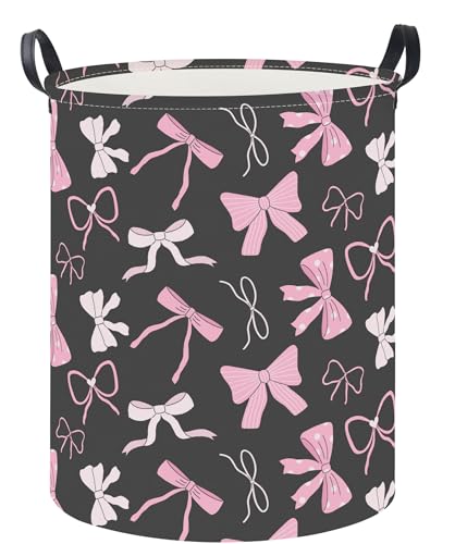 Image of 19.7 inch Laundry Basket,Waterproof Clothes Hamper,Room Decor,Gift Baskets(Bowknot)