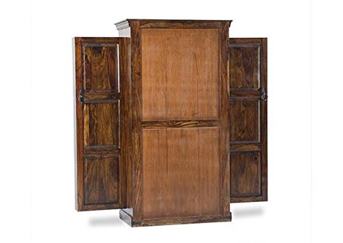 Image of Sheesham Solid Wood New Pre-Assemble Wooden Stylish Bar Cabinet /Wine Rack /Beer Bar /with Wine Glass Storage