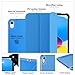 MoKo for iPad (A16) 11th Generation Case 11 Inch 2025, iPad 10th Generation Case 10.9 Inch 2022, Slim Stand Hard PC Translucent Back Shell Smart Cover, Support Touch ID, Auto Wake/Sleep, Blue Wave