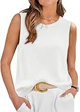 White Tank Top Woman Sleeveless Summer Tops for Women Trendy 2026 Crewneck Sweater Vest Women Blouses Plus Size Fall Clothes Spring Vacation Outfits XXL
