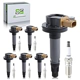 partszen UF646 Ignition Coil SP534 Iridium-Platinum Spark Plug Fit for Lincoln MKS MKT Navigator