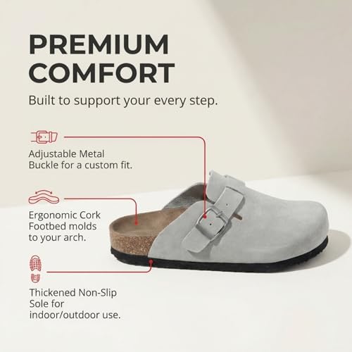 Image of EMMA NEW YORK Womens Clogs Mules Slip-On for Women with Arch Support Cork Footbed Potato Shoes