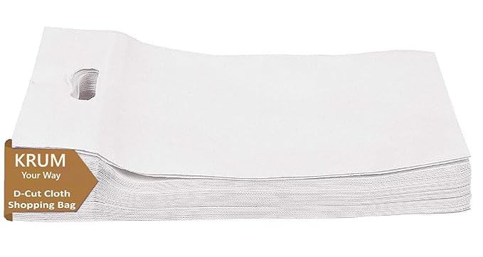 KRUM D-Cut Cloth Carry Bag – Durable Handle Tote Bag for Shopping, Grocery, Daily Essentials, Gifts, Market, and Travel