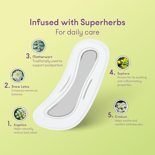 Image of ZOY Herbal Wellness Panty Liners for Women | Pack of 30 | 160mm | Helps For White Discharge & Irregular Periods | Post-Partum Support | Daily Care, Ultra Thin Cotton , Breathable, Rash-Free | 100% Toxic-Free | Daily Use Panty Liner Pads Sanitary Napkins