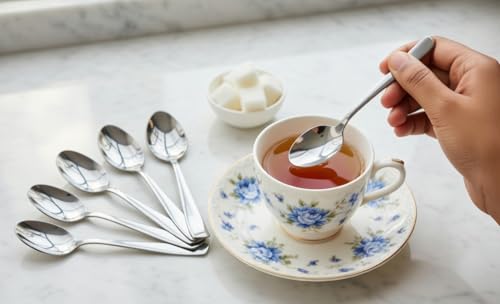 Image of Kanshita's Rasoiware Stainless Steel Tea Spoon Set | Pack of 6 | Durable & Food-Grade Cutlery