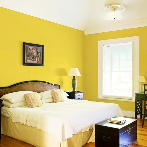 Image of Wall Stickers Pure Yellow Matt Wallpaper Decal DIY PVC Self-Adhesive Wallpaper for Office, Home Decorative(24x200, Yellow Mat)